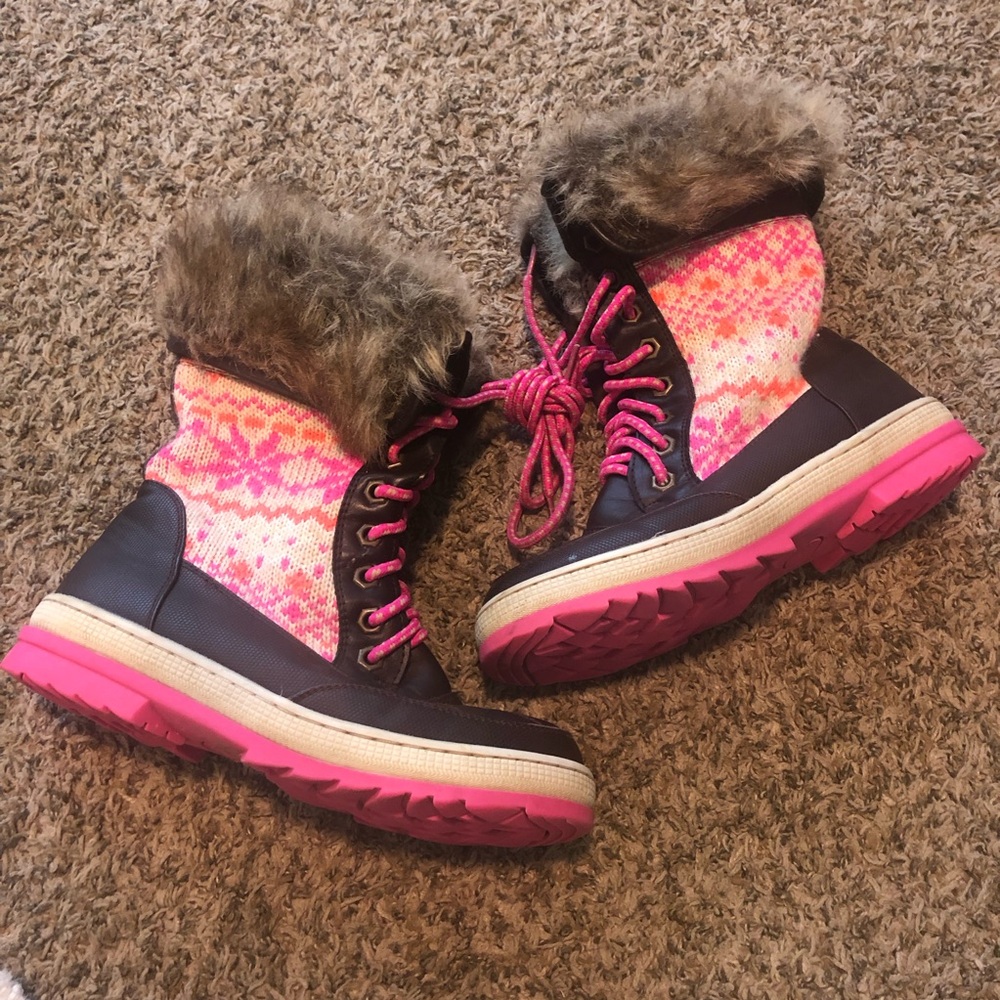 Justice Winter Boots Sweater Faux Fur